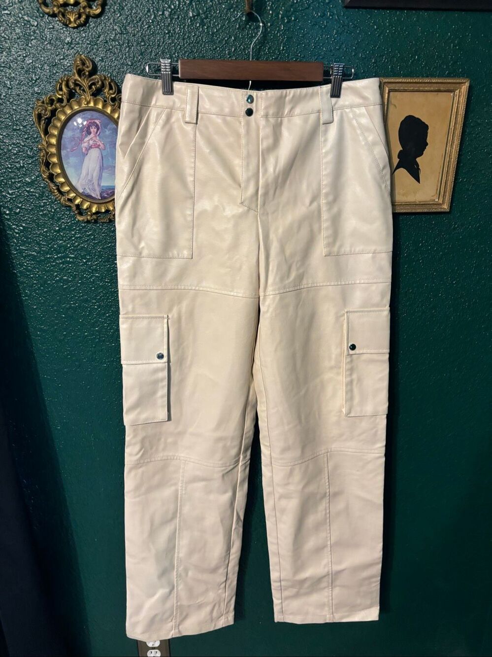 Lovers and Friends NWT Sz Medium RYLEE FAUX LEATHER PANT Bone
